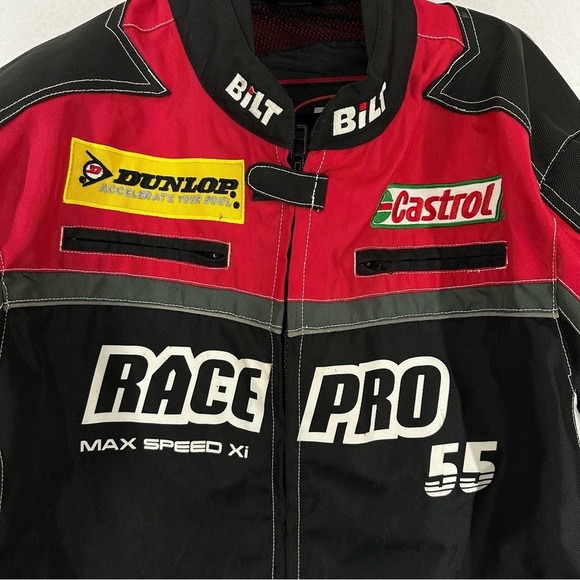 Bilt Racer Biker Jacket Patches Men’s XL Black - Picture 4 of 13